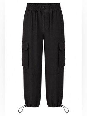 Tribal Black Cargo Jogger Pants XS Extra Small NWT Pull-On Utility